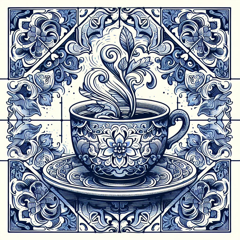 Blue Tile of Tea